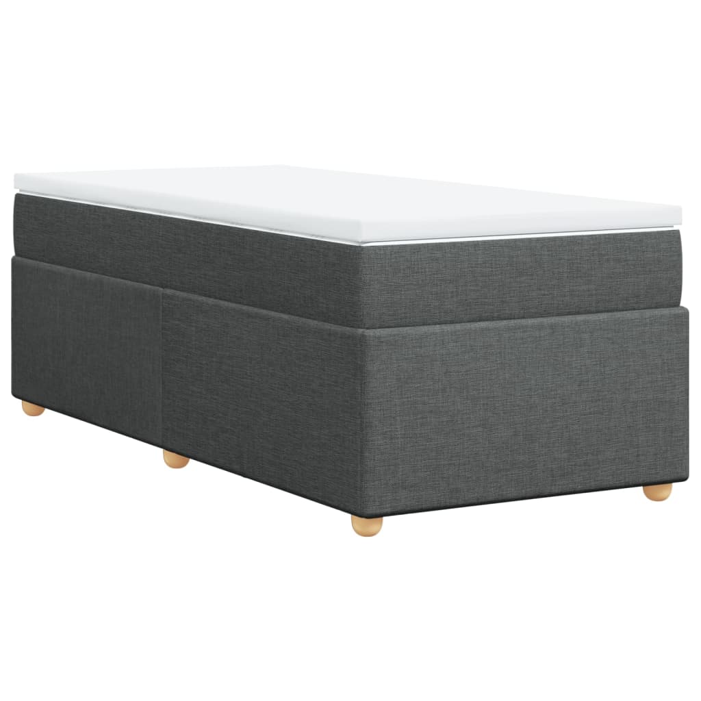 Boxspring met matras stof donkergrijs 80x200 cm