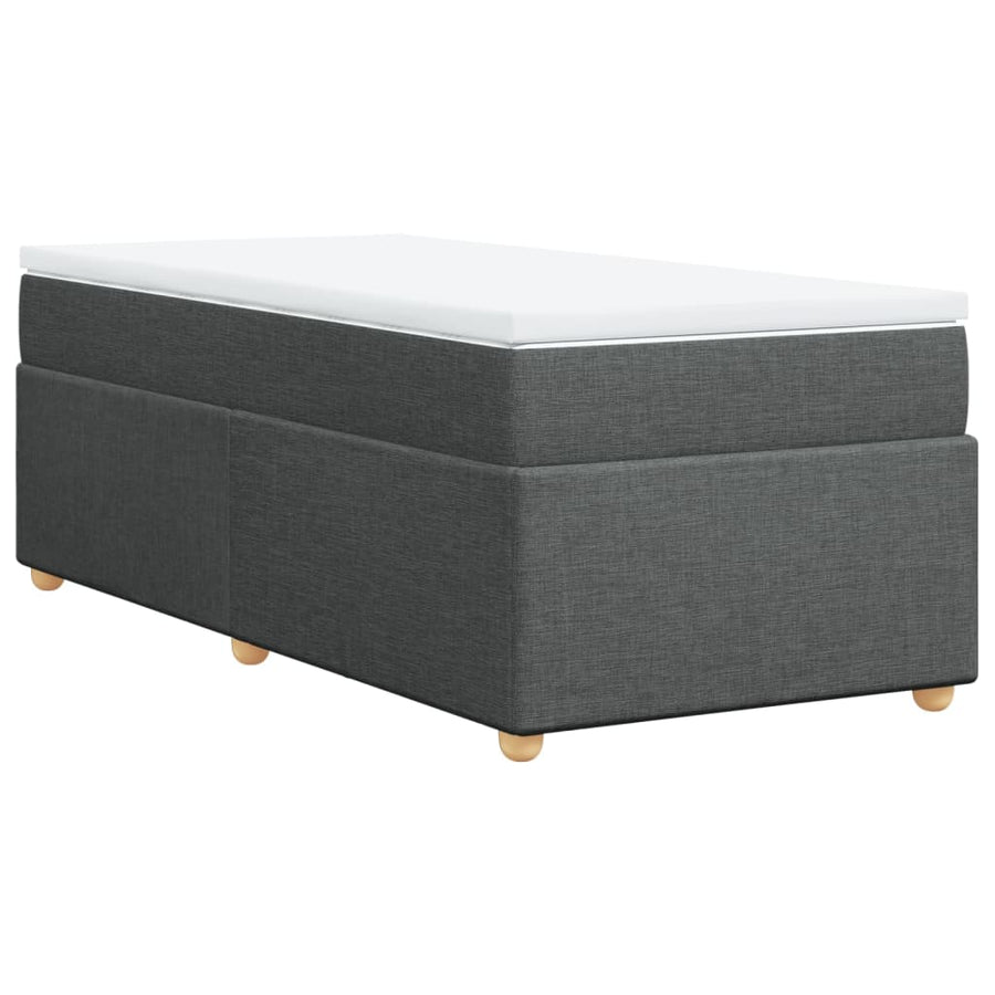 Boxspring met matras stof donkergrijs 80x200 cm