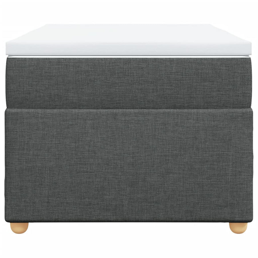 Boxspring met matras stof donkergrijs 80x200 cm