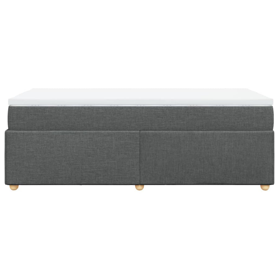Boxspring met matras stof donkergrijs 80x200 cm