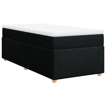 Boxspring met matras stof zwart 80x200 cm