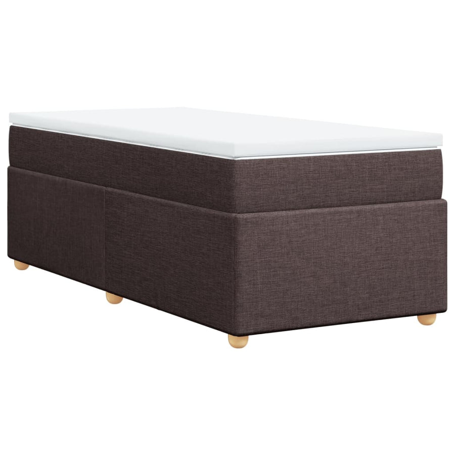 Boxspring met matras stof donkerbruin 80x200 cm