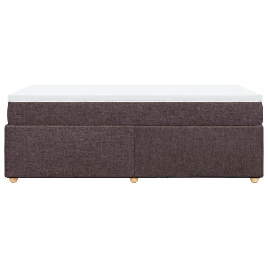 Boxspring met matras stof donkerbruin 80x200 cm
