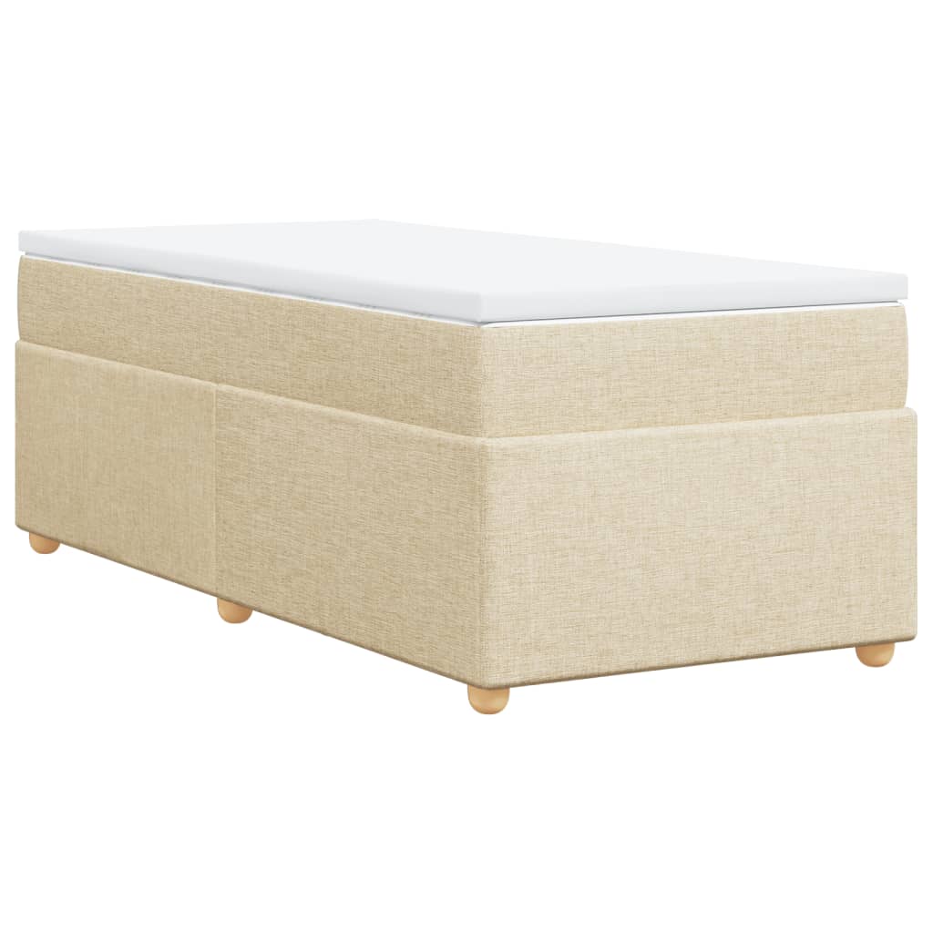 Boxspring met matras stof crèmekleurig 80x200 cm