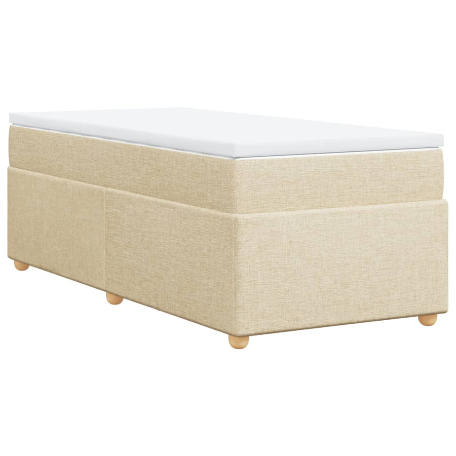 Boxspring met matras stof crèmekleurig 80x200 cm