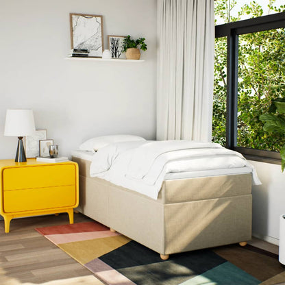 Boxspring met matras stof crèmekleurig 80x200 cm