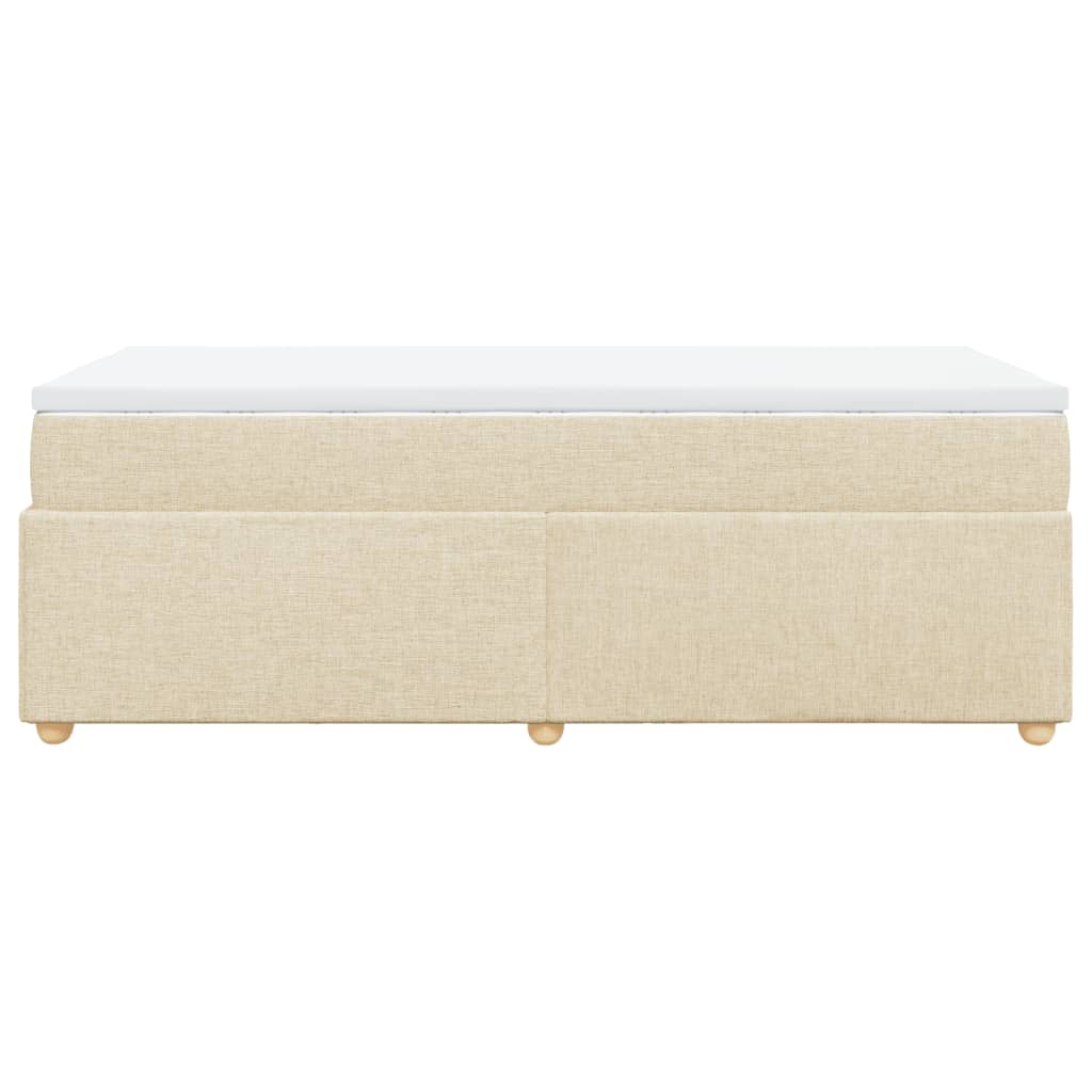 Boxspring met matras stof crèmekleurig 80x200 cm