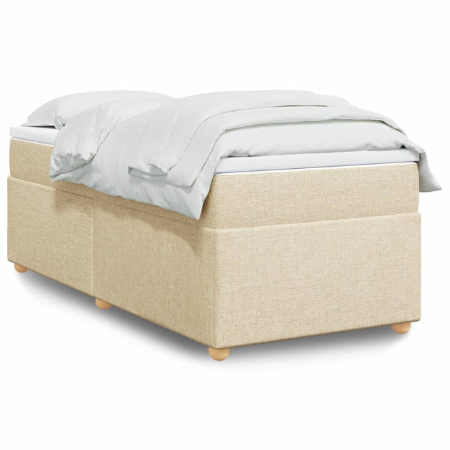 Boxspring met matras stof crèmekleurig 80x200 cm