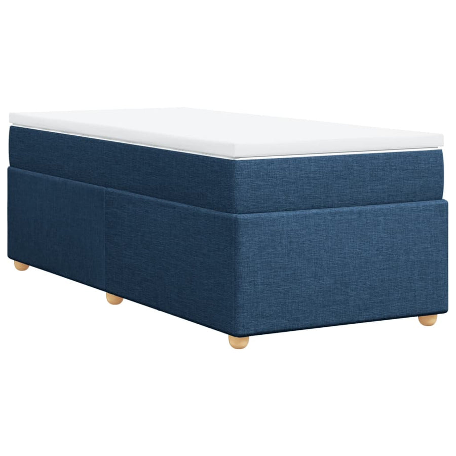 Boxspring met matras stof blauw 80x200 cm