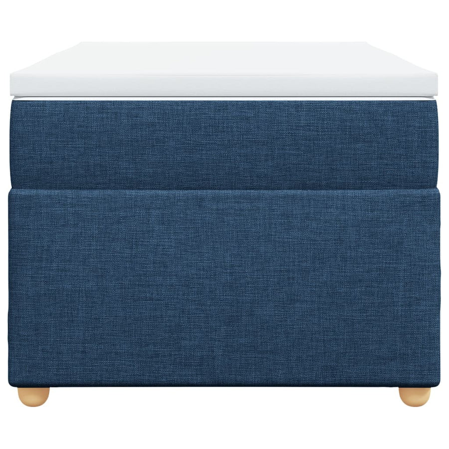 Boxspring met matras stof blauw 80x200 cm