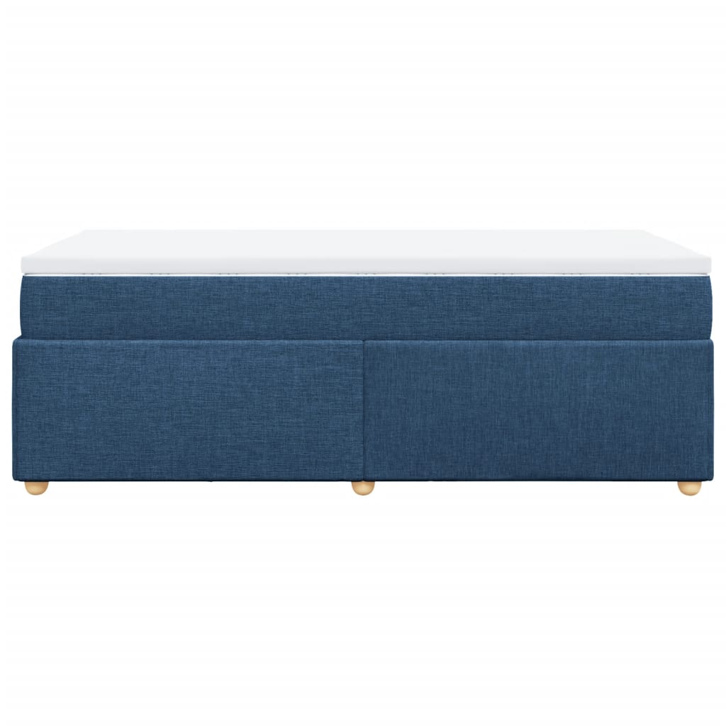 Boxspring met matras stof blauw 80x200 cm