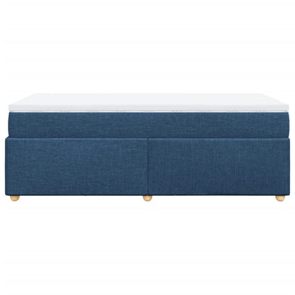 Boxspring met matras stof blauw 80x200 cm