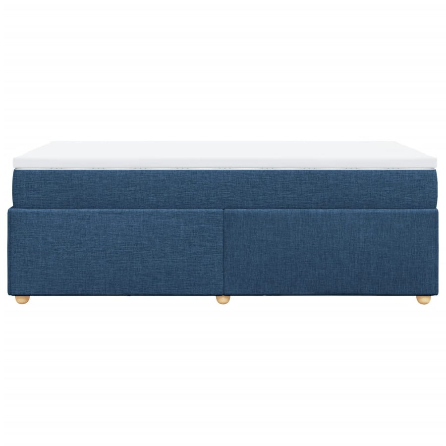Boxspring met matras stof blauw 80x200 cm