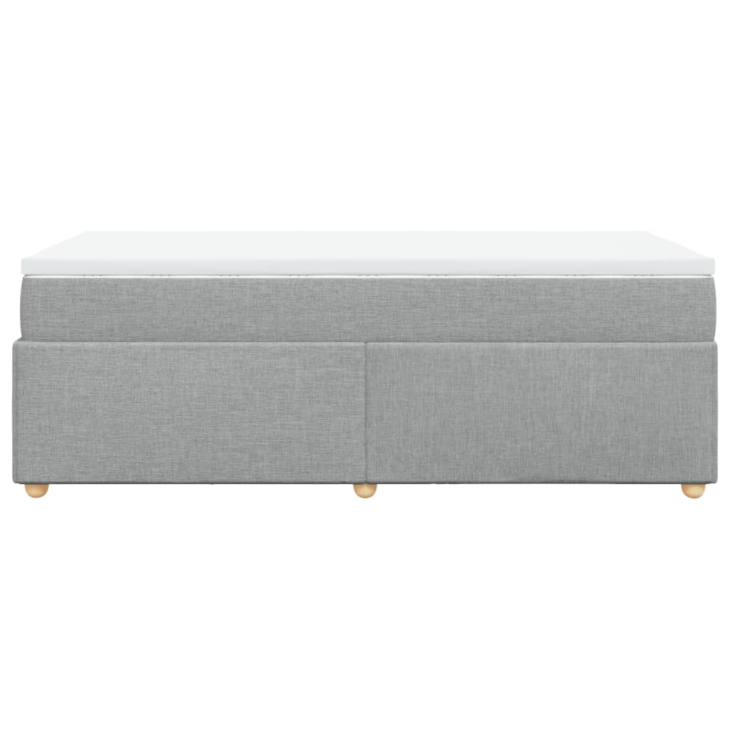 Boxspring met matras stof lichtgrijs 90x190 cm