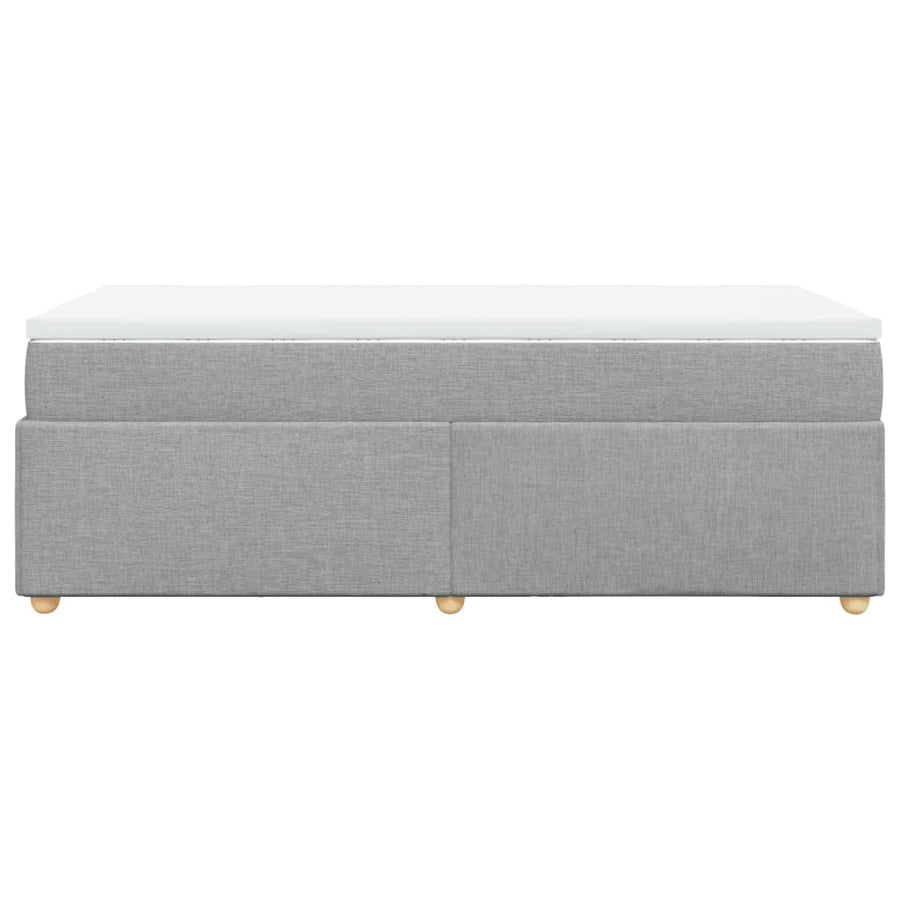 Boxspring met matras stof lichtgrijs 90x190 cm