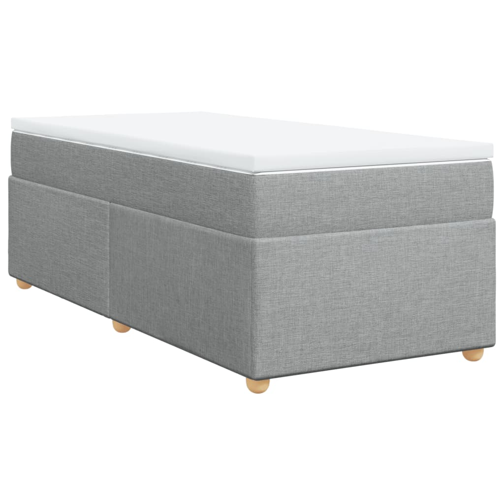 Boxspring met matras stof lichtgrijs 90x190 cm
