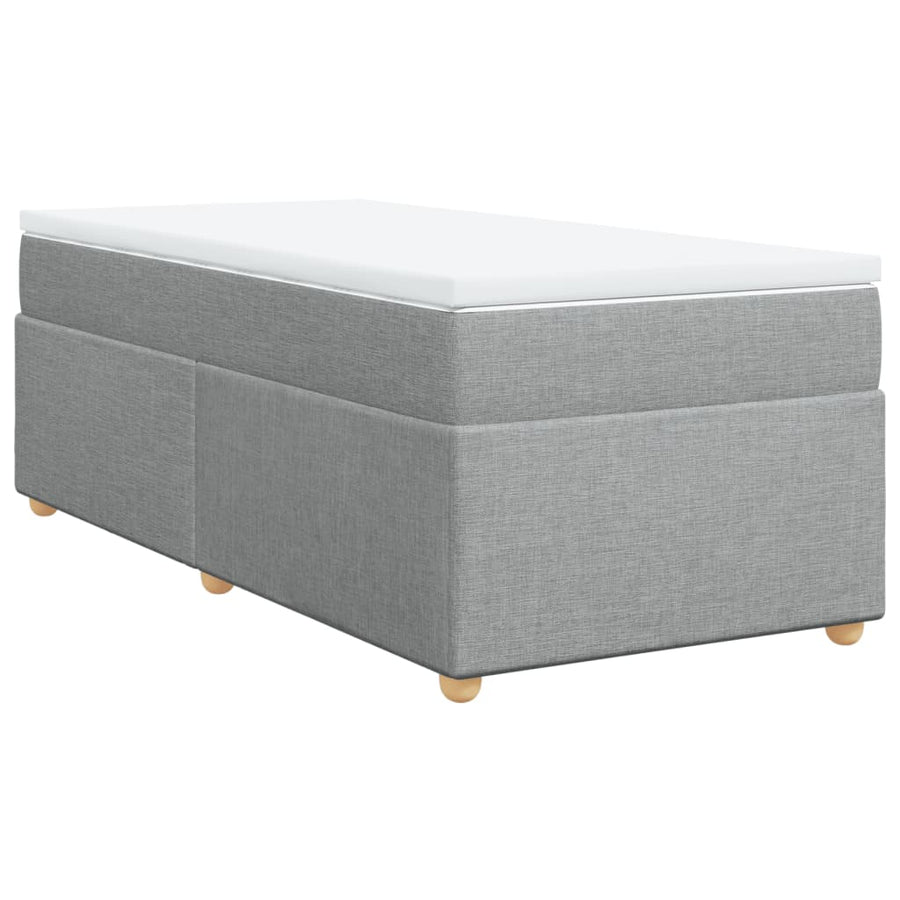 Boxspring met matras stof lichtgrijs 90x190 cm