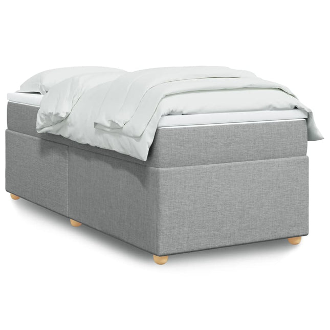 Boxspring met matras stof lichtgrijs 90x190 cm