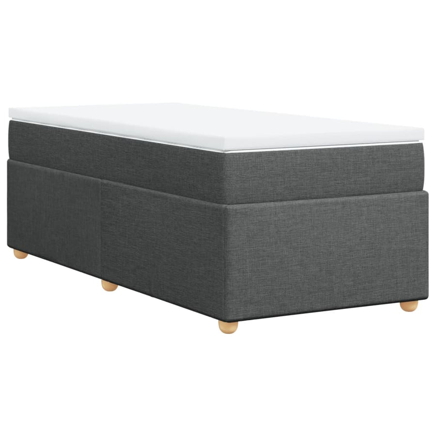 Boxspring met matras stof donkergrijs 90x190 cm