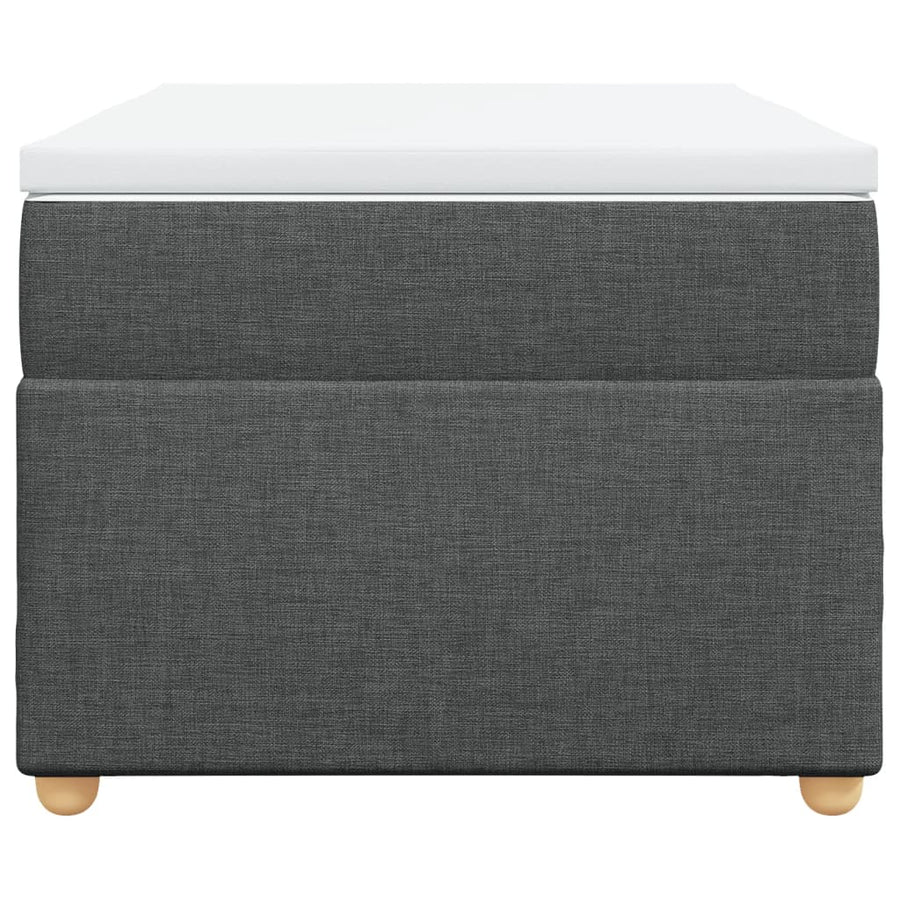 Boxspring met matras stof donkergrijs 90x190 cm