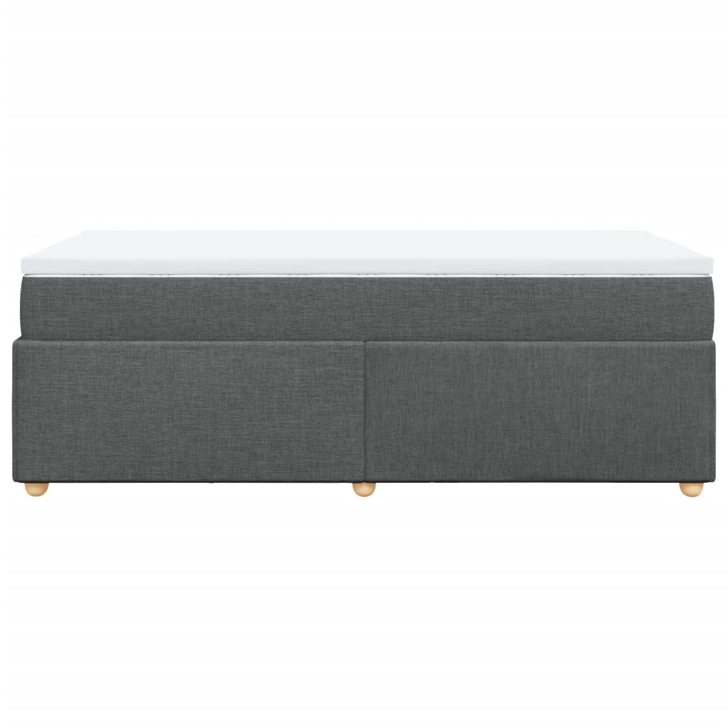 Boxspring met matras stof donkergrijs 90x190 cm