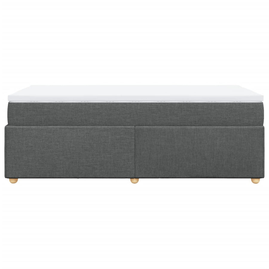Boxspring met matras stof donkergrijs 90x190 cm