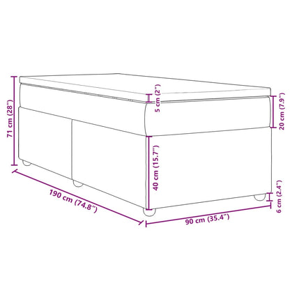 Boxspring met matras stof zwart 90x190 cm