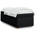 Box spring with black fabric mattress 90x190 cm