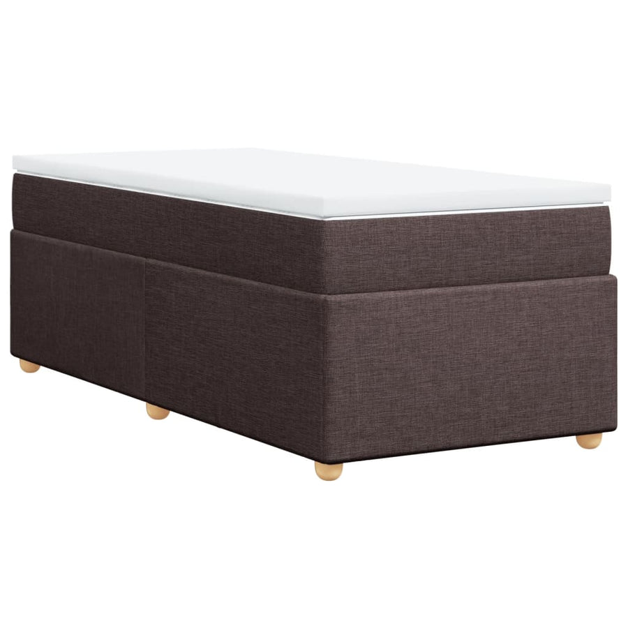 Boxspring met matras stof donkerbruin 90x190 cm