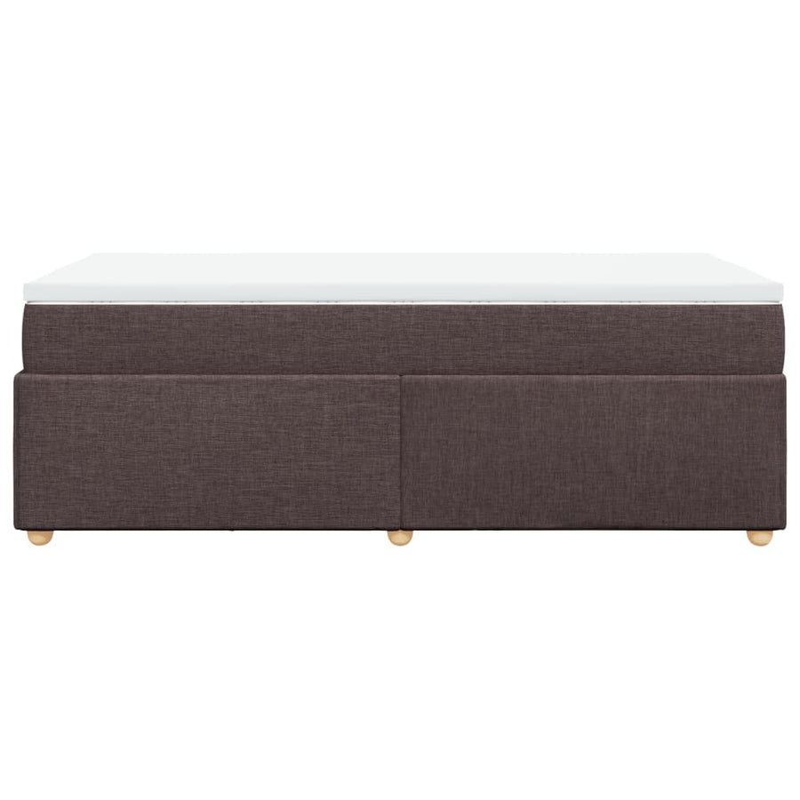 Boxspring met matras stof donkerbruin 90x190 cm