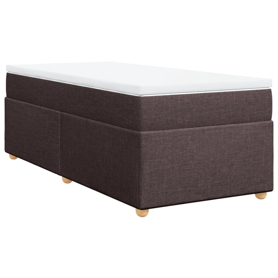 Boxspring met matras stof donkerbruin 90x190 cm