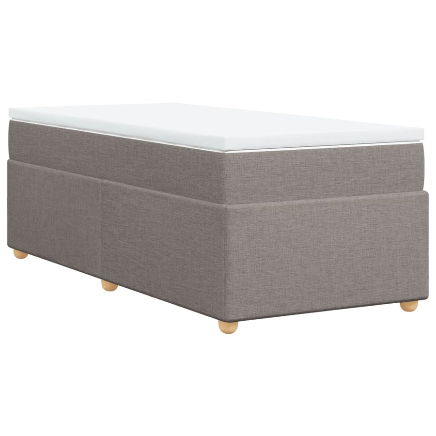 Boxspring met matras stof taupe 90x190 cm