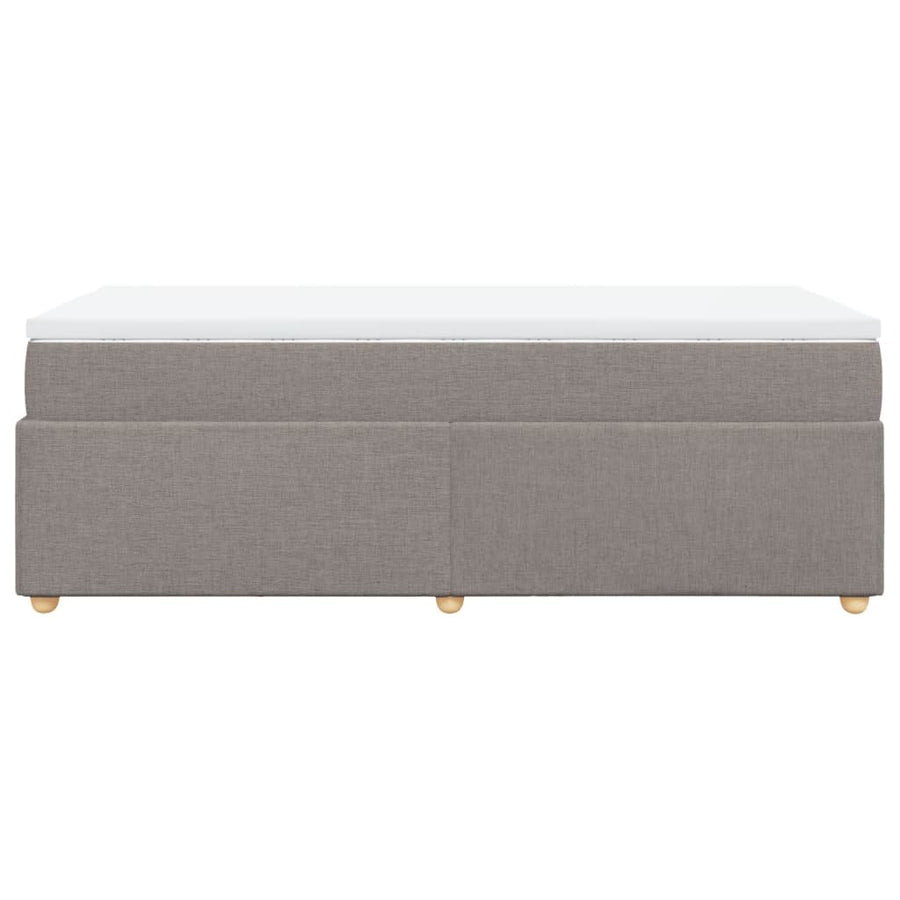 Boxspring met matras stof taupe 90x190 cm