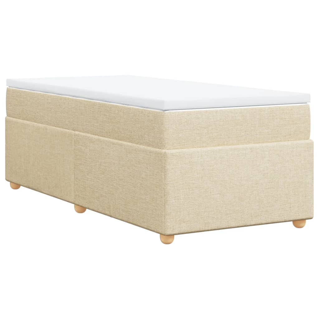 Boxspring met matras stof crèmekleurig 90x190 cm