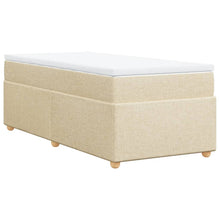 Boxspring met matras stof crèmekleurig 90x190 cm