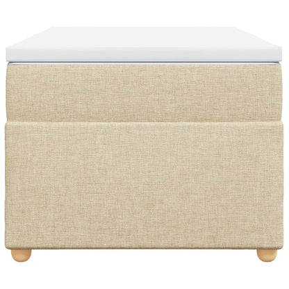 Boxspring met matras stof crèmekleurig 90x190 cm