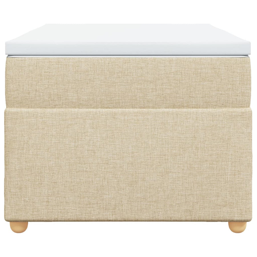 Boxspring met matras stof crèmekleurig 90x190 cm