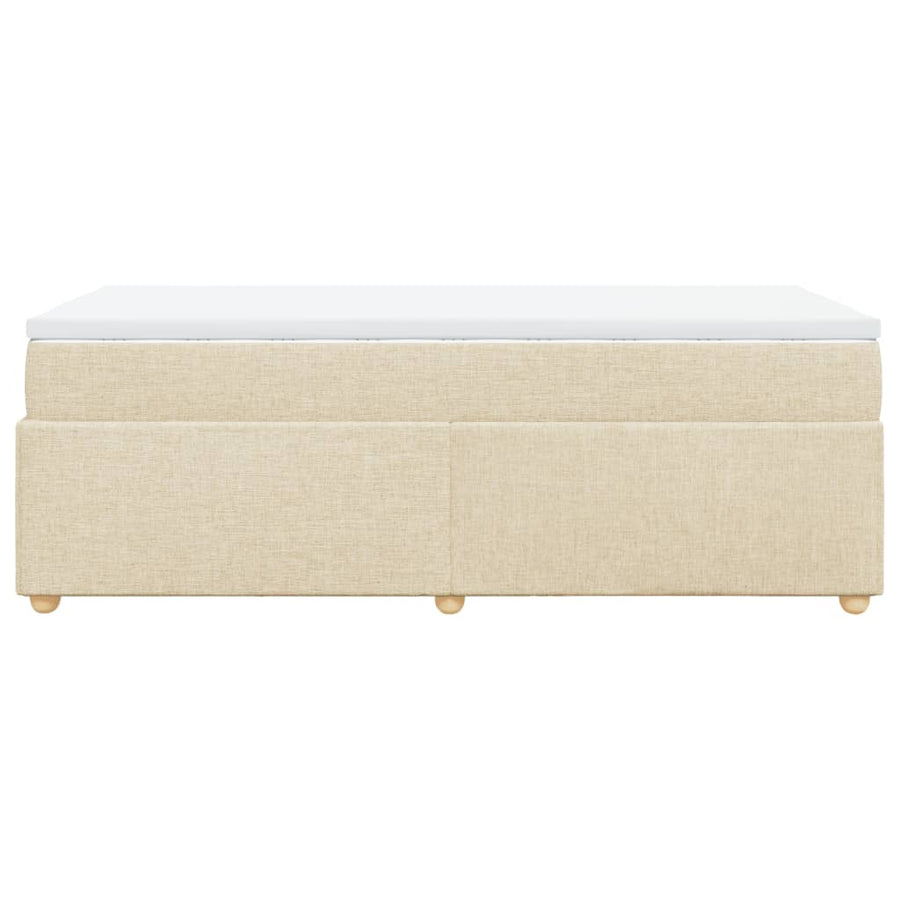 Boxspring met matras stof crèmekleurig 90x190 cm