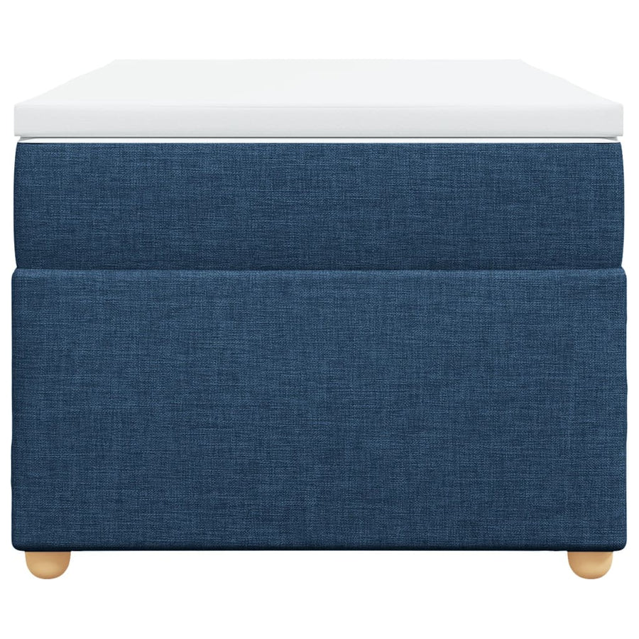 Boxspring met matras stof blauw 90x190 cm