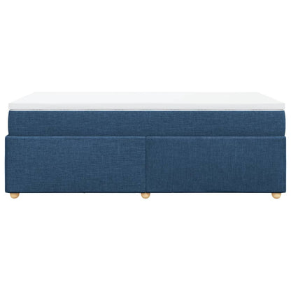 Boxspring met matras stof blauw 90x190 cm