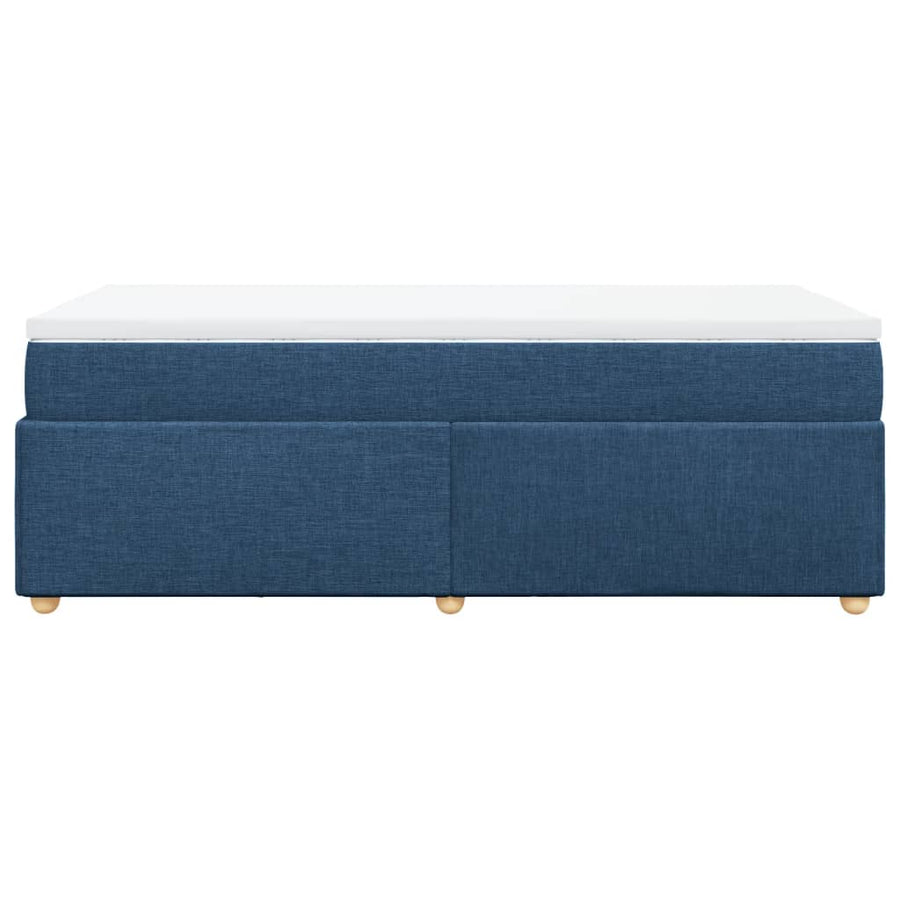 Boxspring met matras stof blauw 90x190 cm