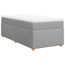 Boxspring met matras stof lichtgrijs 90x200 cm