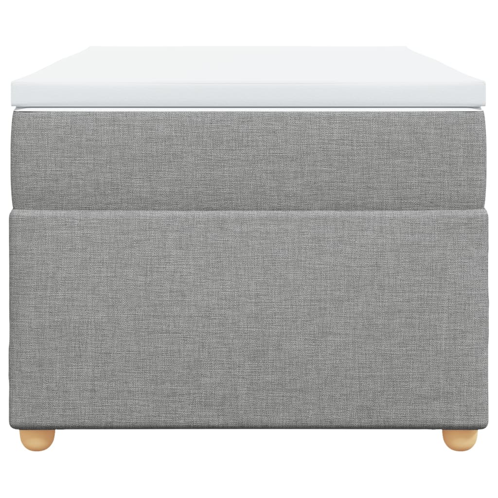 Boxspring met matras stof lichtgrijs 90x200 cm