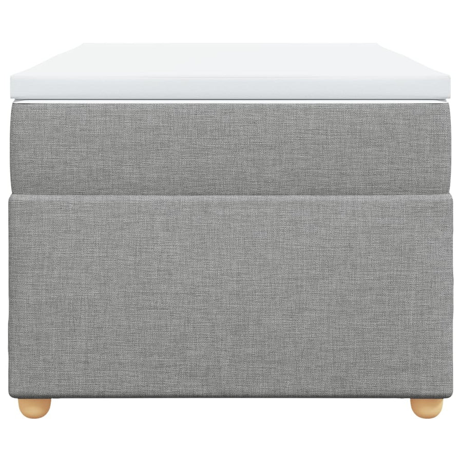 Boxspring met matras stof lichtgrijs 90x200 cm