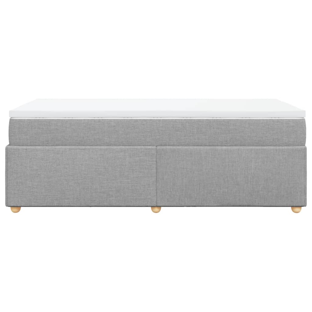 Boxspring met matras stof lichtgrijs 90x200 cm
