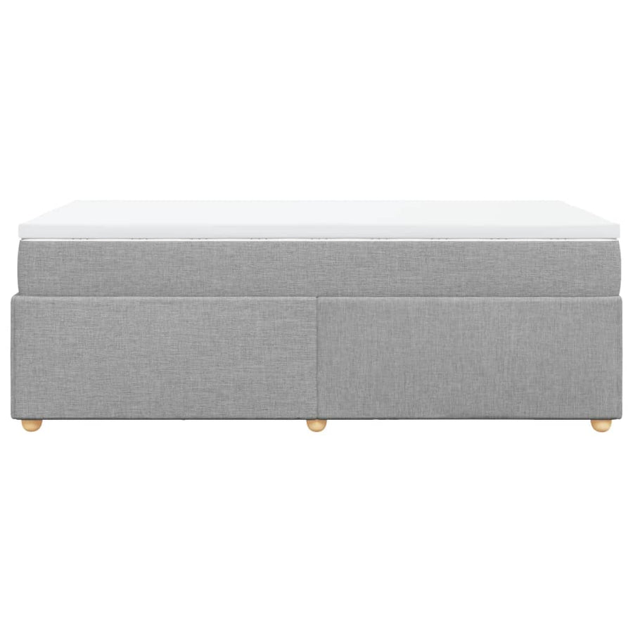 Boxspring met matras stof lichtgrijs 90x200 cm