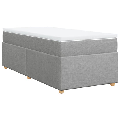Boxspring met matras stof lichtgrijs 90x200 cm