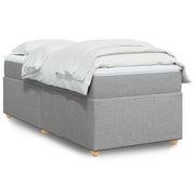 Box spring with mattress light gray fabric 90x200 cm