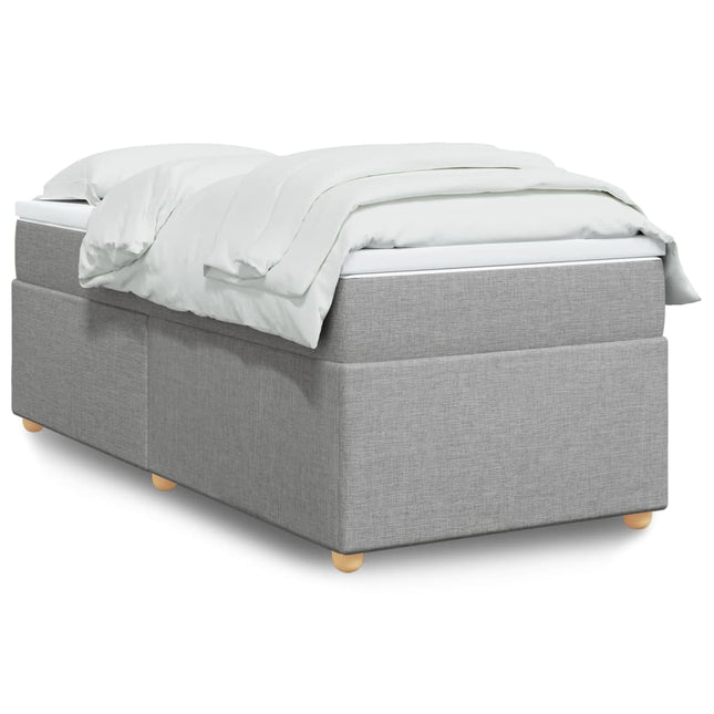 Boxspring met matras stof lichtgrijs 90x200 cm