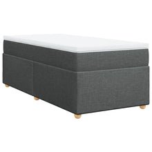 Boxspring met matras stof donkergrijs 90x200 cm